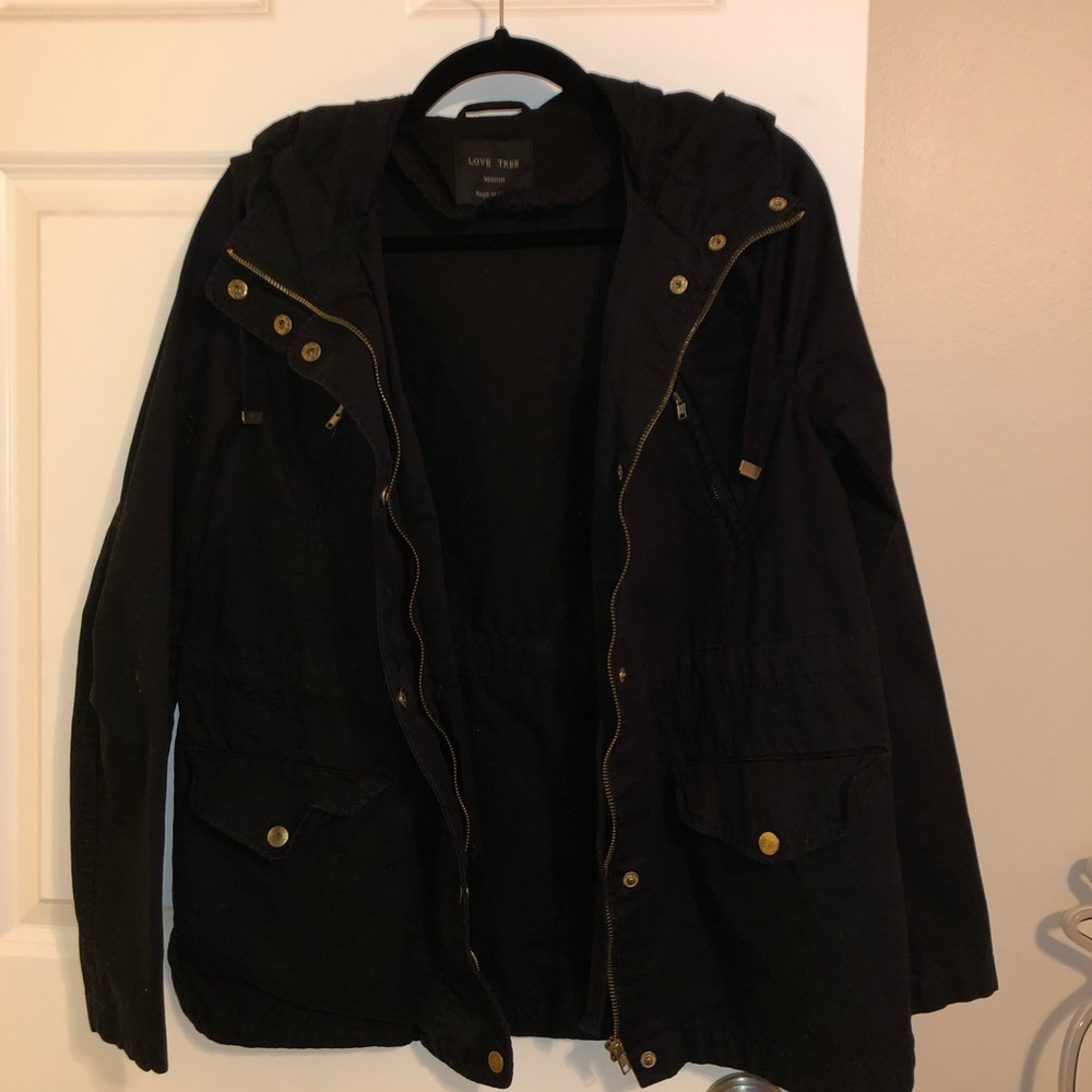 Black trench jacket